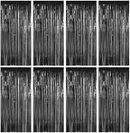 ZATAYE 8 Pack Black Halloween Foil Curtain Streamer Decorations by ZATAYE