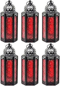 Vela Lanterns Decorative Indoor Moroccan Candle Holder, Red, M, 6-Pack by VelaCandleLanterns