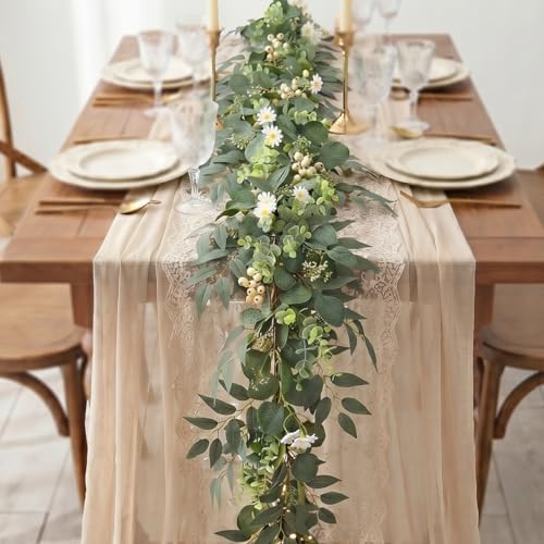 2-Pack 6 Ft Artificial Eucalyptus Garlands for Mantel Decor by Karoro