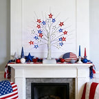 【Timer】 2 Pack 4th of July Decorations Patriotic Red White and Blue Tree Lights with 24 LED Stars, USB/Battery Operated Fourth of July Lights for Indoor & Outdoor Independence Day Decor - Image 4