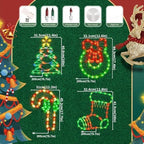 4 Pack Christmas Window Silhouette Lights, Lighted Candy Cane,Christmas Tree,Wreath and Christmas Stocking of Double Sided Decorations with 200 Count Incandescent Mini Light - Image 2