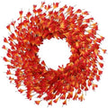 26 Inch Fall Wreath for Front Door, Autumn Thanksgiving Decor (Orange) by FLAGLY