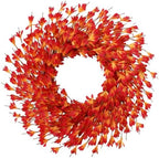 26 Inch Fall Wreath for Front Door, Autumn Thanksgiving Decor (Orange) by FLAGLY
