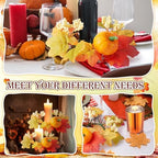 Umigy 12 Set Fall Candle Holders Glass Votive, Maple Leaf, Classic Color - Image 5