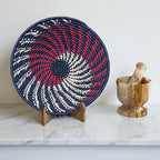 Handwoven African Basket Bowl for Fruits Wall Decor 8in diameter - Image 5
