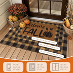 U'Artlines Welcome Fall Pumpkin Low Pile Front Door Mat 24"x36" - Image 5