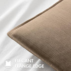 MIULEE Pack of 2 Coco Brown Euro Shams Chenille Pillow Covers 26x26 Inch - Image 2
