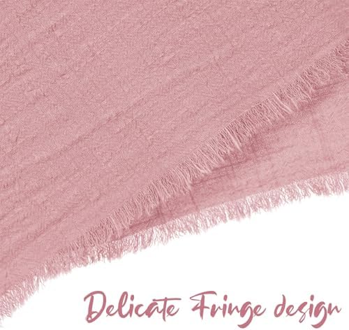 Pesonlook 60 Pcs Dusty Rose Cotton Cloth Napkins with Fringe, 16x16 Inch - Image 5