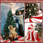 84 Inch Large Christmas Tree Skirt Candy Cane Swirl Christmas Tree Mat Peppermint Candy Red and White Xmas Tree Skirt Decorations for Gingerbread Christmas Home Party Winter Holiday Ornament - Image 6