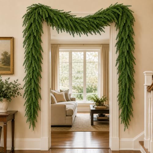 Norfolk Pine Garland, 2 Pack 6 FT Christmas Greenery - Image 6