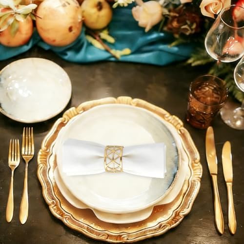 100Pcs Gold Hollowed-Out Napkin Rings - Image 5