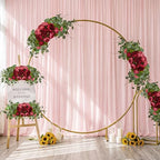 Suncalla 2 Pcs Artificial Peony Eucalyptus Floral Swag for Arch, Red - Image 4