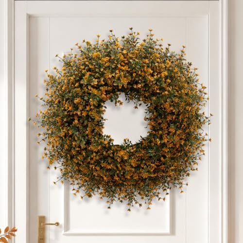 26 Inch Fall Boxwoods Wreaths for Front Door Large Wreath Home Decor - Image 3