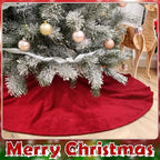 Viorawhite Red Christmas Tree Skirt, 60 Inch Large Faux Fur - Image 2