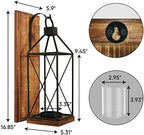 Homemory Wall Candle Sconces Set of 1, Rustic Wood Holders with Glass Decor - Image 6