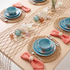 11 Pcs Fishnet Table Runner and Woven Jute Round Placemats Set - Image 4