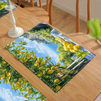 Seaside Lemon Placemats Set of 6 Table Mats Place Mats Decor Imitation Linen Heat Resistant Tablecloth for Dining Decorations Kitchen Party Restaurants 12''x18'' - Image 6