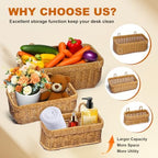 Wicker Style Wall Baskets, Hanging Storage Organizer - Image 3