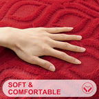 decorUhome Faux Fur Plush Soft Red Throw Pillow Covers 24x24 Set of 2 - Image 2