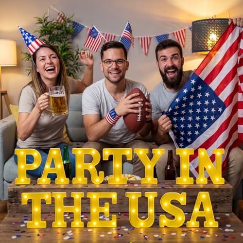 Honoson 13 Pcs 4th of July Party in the USA Lights Signs Decorations 250th - Image 4