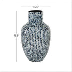 Deco 79 Mother of Pearl Shell Handmade Vase, 9" x 9" x 16", Blue - Image 7