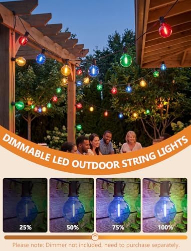 25FT G40 LED Multicolor Christmas String Lights Outdoor, 25 Globe Bulbs - Image 4