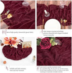 16 Pack Burgundy Table Runners 10FT Cheesecloth Table Runner Boho Gauze Table Runner Long Rustic Sheer Fabric Table Runners for Wedding Party Bridal Shower Farmhouse & Home Decor - Image 3