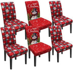 Christmas Chair Covers Set of 6, Xmas Snowman Dining Chair Covers for Party Kitchen Removable Seat Cover for Chairs Christmas Decorations Indoor by Unknown