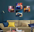 DJSYLIFE Car Posters Canvas Wall Art Man Cave 12x12 4-Panel - Image 6