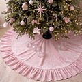 Velvet Christmas Tree Skirt, 60 Inches, Bow Style, Pink by Vertintong