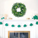 St Patricks Day Artificial Eucalyptus Wreath Saint Patrick Decorations for Front Door - St Paddys Shamrock Decor for Irish March Home Wall Porch Party Supplies - Image 6