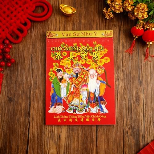 2027 Vietnamese Daily Calendar, Zodiac Goat Feng Shui Hanging Daily Wall Calendar, Spring Festival Lunar New Year Mounted Calendar for Year of The Goat Asian Lịch Việt Nam - Image 4