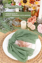 100 Pieces Cloth Napkins Sage Green Dinner Cheesecloth Napkins for Wedding,Wrinkled Cloth Napkins Bulk for Home Party Rustic Table Decoration, 17 x 17 Inch - Image 7