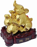 Betterdecor Gold Color Feng Shui 12 Chinese Zodiac Animal Statue Figurine Home Office Decoration and Gift for New Year Holidays and Birthday (Zodiac Rat) - Image 3