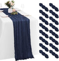 16 Pack Navy Blue Cheesecloth Table Runners 20x120 Inch Gauze Table Runner Cheese Cloth 10FT Blue Table Runner Rustic Sheer Runner for Wedding Baby Shower Birthday Party Table Decor by Yorcari