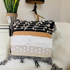 Throw Boho Pillow Cover, 18”x18” Bohemian Moroccan Rustic Decorative Pillows with Tufted Accents, Plush Handwoven Cotton, Textured Woven Neutral Farmhouse Scandinavian Home Decor - Image 5