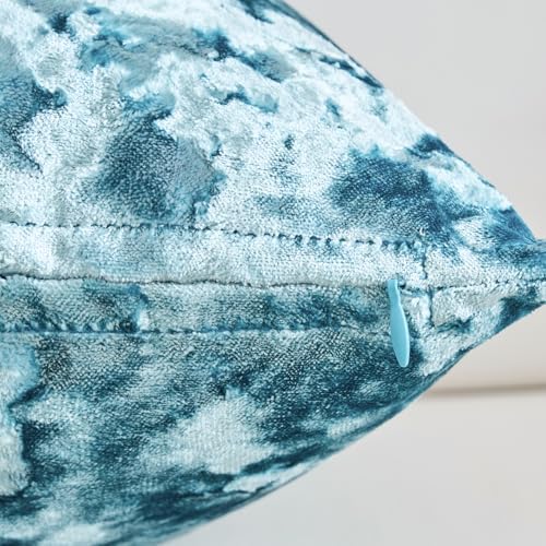 Premium Series, Crushed Velvet Throw Pillow Covers, Luxury Thick Cushion Cases for Home Decor, Ocean Blue, 12x20 Inch, Covers Only - Image 3