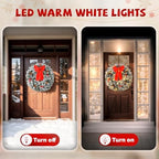 VINGLI 36" Artificial Pre Lit Christmas Wreath with 100 LED Lights - Image 5