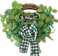 idyllic St. Patrick's Day Decoration Wreath for Front Door with Bowknot,Saint Patrick Day Decoration Wreath,Shamrock Clover Wreath for Kitchen Window Wall Party Home Decor by idyllic