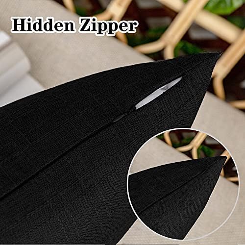 Kevin Textile Outdoor Waterproof 24”x24” Pillow Covers 2 Pack, Black - Image 3
