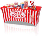 Frienda 6ft Popcorn Tablecloth Popcorn Stretch Table Cover Concession Stand by Frienda