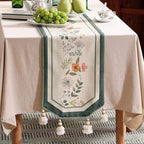 bilin gaier Designer Linen Small Table Runner,French Farmhouse Shabby Chic Floral Pattern 63 Inches Long Wrinkle Free Table Runners,Decor Tabletop for Kitchen,Dining,Party,Home,Christmas,12"x63" - Image 6