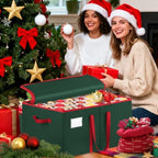 SeasonBliss Christmas Ornament Storage Box, Large Holds 128 Balls, Green - Image 7