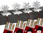 INNO STAGE Snowflake Christmas Stocking Holders for Mantle -Set of 4 Metal Stocking Hangers, Silver Stocking Hooks for Fireplace Window Tabletop Stair Shelf Christmas Decoration - Image 5
