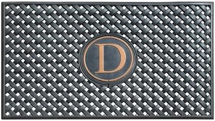 A1HC Natural Rubber Front Door Mat 24x39 inches, Monogrammed Doormat for Entryway, Heavy Duty Shoe Scraper Welcome Mat for Porch, Patio & Outside Entrance - Black by A1HomeCollectionsLLC