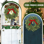 20 Inch Artificial Cedar Wreath Christmas Wreath for Front Door - Image 6