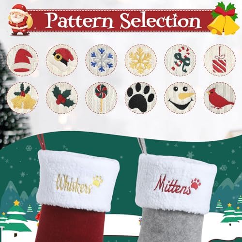 Personalized Dog Christmas Stockings - Custom Embroidered Pet Name & Paw Shape Stocking for Puppy,5 Pack 15.35” Large Knit Monogram Xmas Stockings for Fireplace Holiday Decor Gift - Image 4