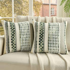 FUTEI 2 Pack Tufted Throw Pillow Covers Covers 50x50 cm,Green by FUTEI