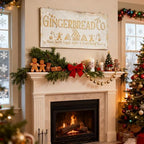 30" Vintage Metal Christmas Wall Sign - Gingerbread Co. Rustic Wall Mount Holiday Decor Distressed Wall Hanging Iron Painting Plaque Christmas Wall Art for Home Mantel Porch Bakery by Unknown