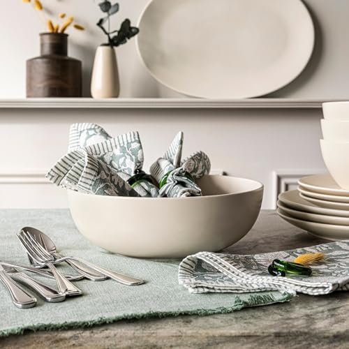 Over&Back 18x108 Woven Frayed Chambray Cotton Table Runner - Washable Table Runners for a Custom Home Decor Tablescape - Hand-Finished Frayed Edges - Coffee Table, Dinner Table, Living Room - Green - Image 6